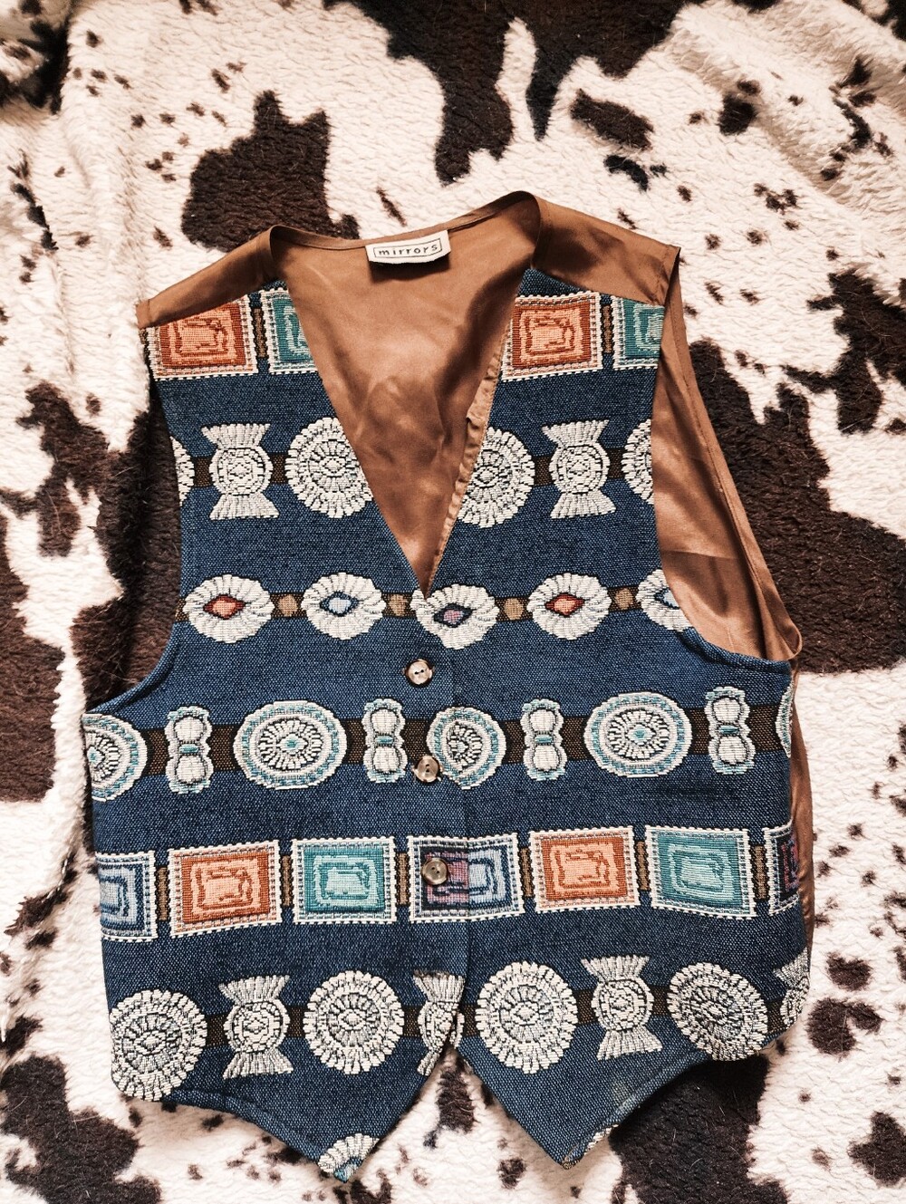 WOMEN'S 80'S/90'S WESTERN MOTIF VEST - MULTI
